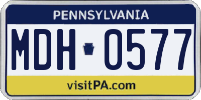 PA license plate MDH0577