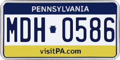 PA license plate MDH0586