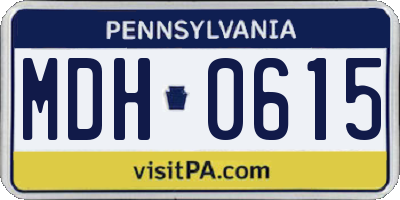 PA license plate MDH0615