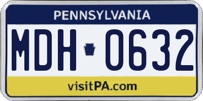 PA license plate MDH0632