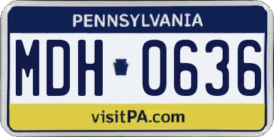PA license plate MDH0636