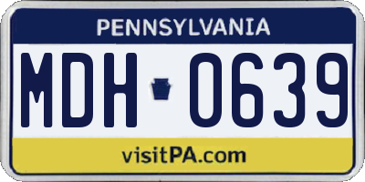 PA license plate MDH0639