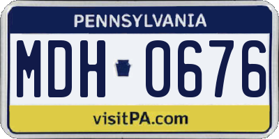 PA license plate MDH0676