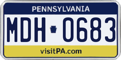 PA license plate MDH0683