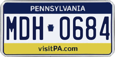 PA license plate MDH0684