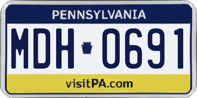 PA license plate MDH0691
