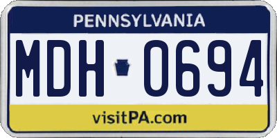 PA license plate MDH0694