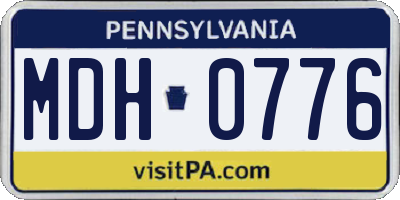 PA license plate MDH0776