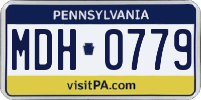 PA license plate MDH0779