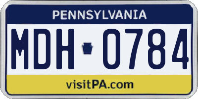 PA license plate MDH0784