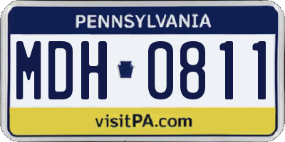 PA license plate MDH0811
