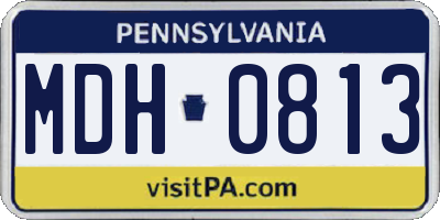 PA license plate MDH0813