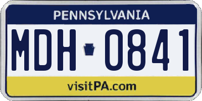 PA license plate MDH0841
