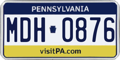 PA license plate MDH0876