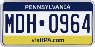 PA license plate MDH0964