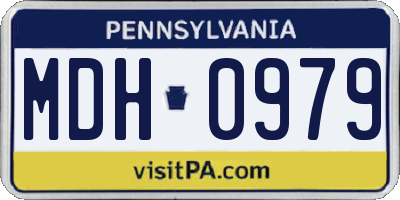 PA license plate MDH0979