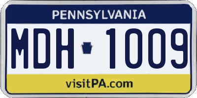 PA license plate MDH1009
