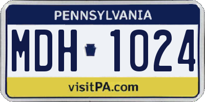 PA license plate MDH1024