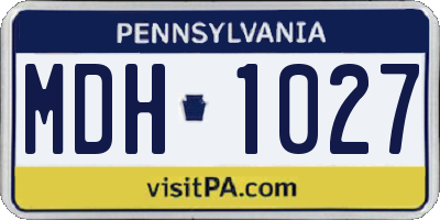 PA license plate MDH1027