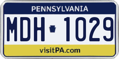 PA license plate MDH1029