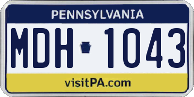 PA license plate MDH1043