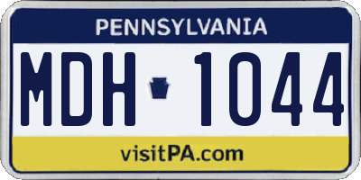 PA license plate MDH1044