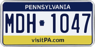 PA license plate MDH1047