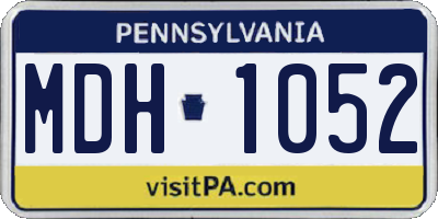 PA license plate MDH1052