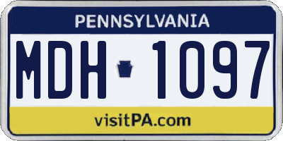 PA license plate MDH1097