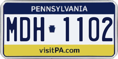 PA license plate MDH1102
