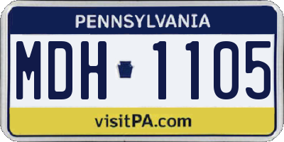 PA license plate MDH1105