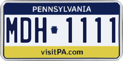 PA license plate MDH1111