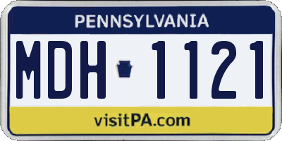 PA license plate MDH1121