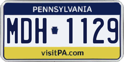 PA license plate MDH1129