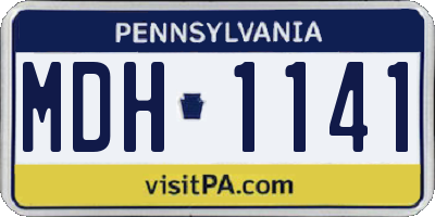 PA license plate MDH1141