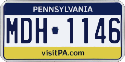 PA license plate MDH1146