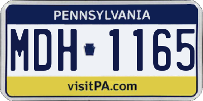 PA license plate MDH1165