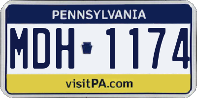 PA license plate MDH1174