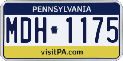 PA license plate MDH1175