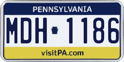 PA license plate MDH1186