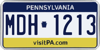 PA license plate MDH1213