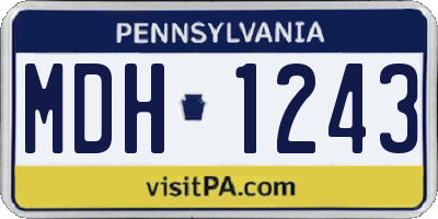 PA license plate MDH1243