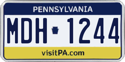 PA license plate MDH1244