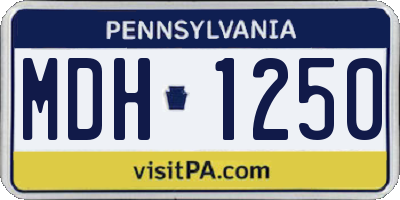 PA license plate MDH1250