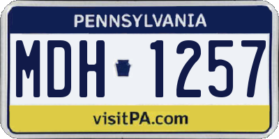 PA license plate MDH1257