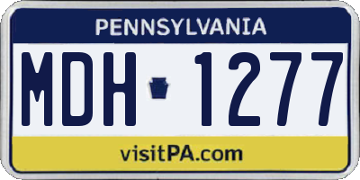 PA license plate MDH1277