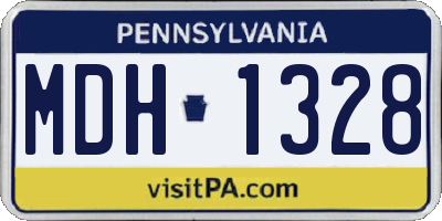 PA license plate MDH1328