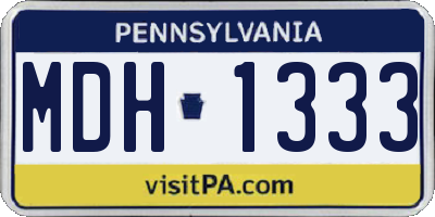 PA license plate MDH1333