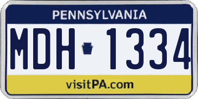 PA license plate MDH1334