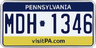 PA license plate MDH1346
